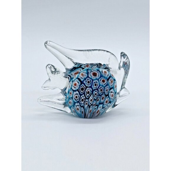 Murano Style Millefiori Art Glass 4.25" ropical Angelfish Paperweight Figurine - Picture 4 of 9